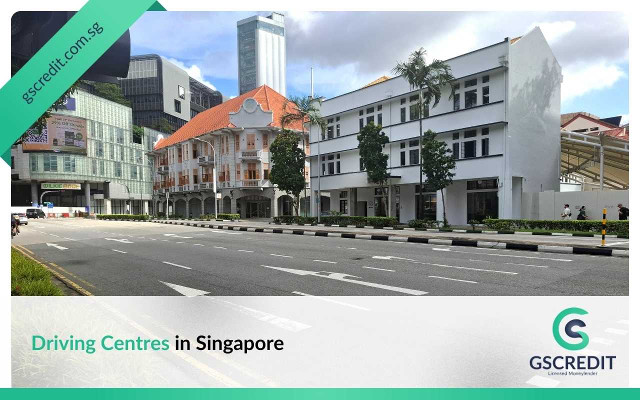 Driving centres in Singapore showing a road environment near driving schools